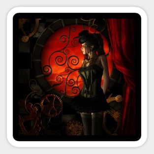 Wonderful steampunk lady Sticker